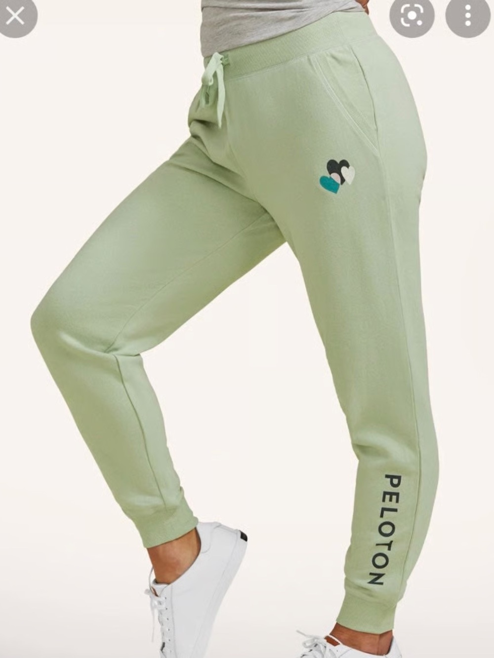 Peloton womens Green Jogger Bottoms heart Mother’s Day NWT medium